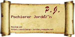 Pschierer Jordán névjegykártya
